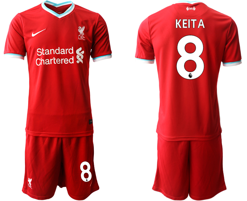 Men 2020-2021 club Liverpool home #8 red Soccer Jerseys->liverpool jersey->Soccer Club Jersey